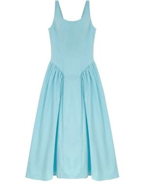 Isolda Palacete Midi Dress - Blue