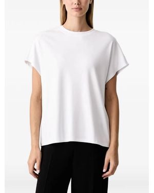 KARL LAGERFELD Logo-Embroidered Cap-Sleeve T-Shirt - White