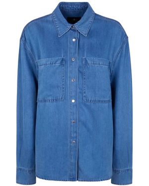 7 For All Mankind Oversized Lyocell Shirt - Blue