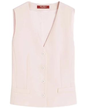 Max Mara V-Neck Button-Down Gilet - Pink