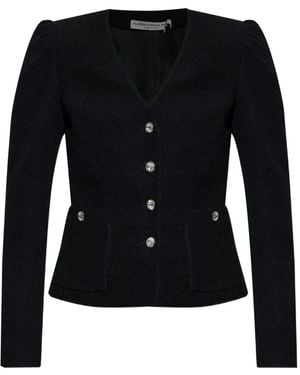 Alessandra Rich Veste À Manches Transparentes - Noir