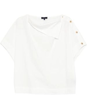 Soeur Issa Button Short-Sleeve Blouse - White