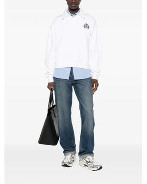 Sporty & Rich Signature Logo-Embroidered Sweatshirt - Blue