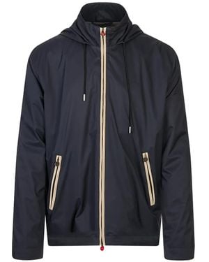 Kiton Drawstring Hooded Jacket - Blue