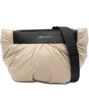 VEE COLLECTIVE Medium Caba Padded Clutch Bag - Natural