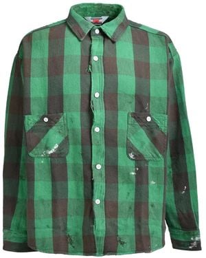 SAINT Mxxxxxx Check-Print Shirt - Green