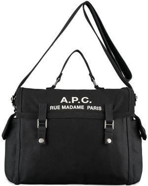 A.P.C. Logo-Print Laptop Bag - Black
