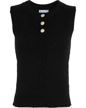 Barrie All-Over Motif Top - Black
