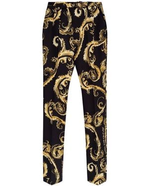 Versace Jeans Couture Trousers With A Pattern - Black