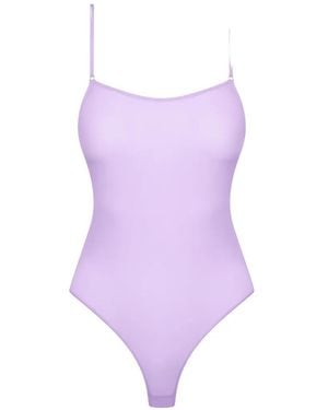 Maison Close Double Sens Sheer Thong Bodysuit - Purple