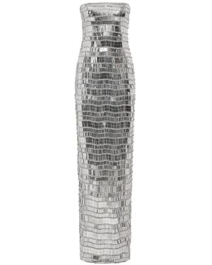 Rachel Gilbert Sylvie Beaded Strapless Maxi Dress - White