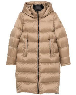 SERGIO MORETTI FIRENZE Zip-Up Hooded Puffer Coat - Natural