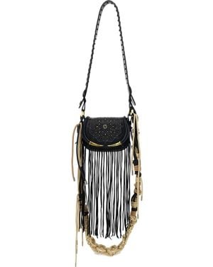 Roberto Cavalli Borsa A Tracolla Fringe Fang - Nero