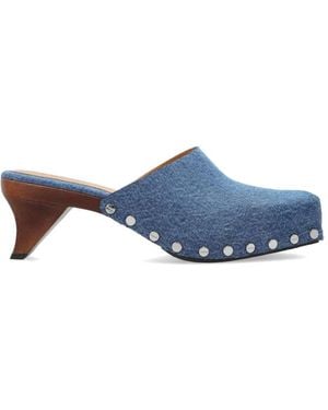 Ganni Studded Mules - Blue