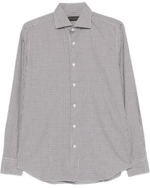 Dell'Oglio Buttoned Check Shirt - Grey
