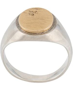 Bunney Disc Embellished Signet Ring - White