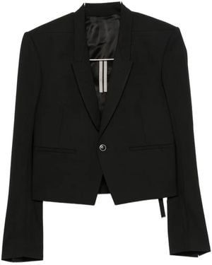 Rick Owens Buckle-Strap Cropped Blazer - Black