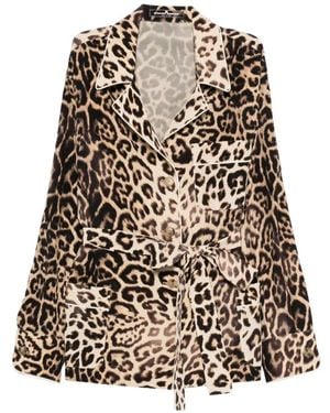 Ermanno Scervino Jacke mit Leoparden-Print - Weiß