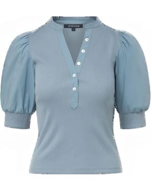 Veronica Beard Top Con Maniche A Palloncino - Blu