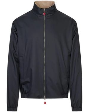 Kiton Reversible High-Collar Jacket - Blue