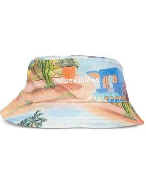 Les Benjamins Printed Bucket Hat - Blue