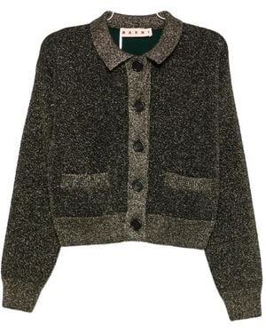 Marni Glitter-Effect Button-Up Cardigan - Green