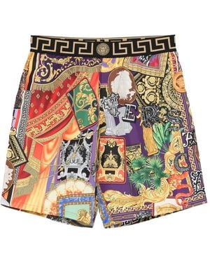Versace Badeshorts Mit Barock-Print - Rot