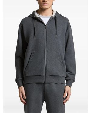 Peserico Zip-Up Drawstring Hoodie - Grey