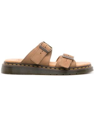 Dr. Martens Claquettes En Daim Josef À Boucles - Marron