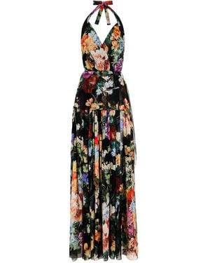 Dolce & Gabbana フローラル マキシドレス - ホワイト