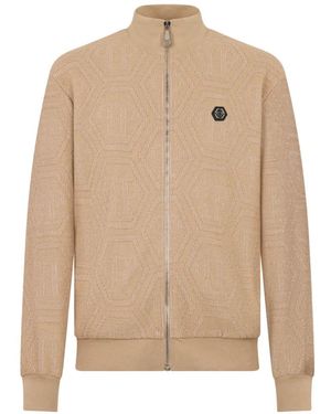 Philipp Plein Jacquard Monogram Tracksuit Jacket - Natural