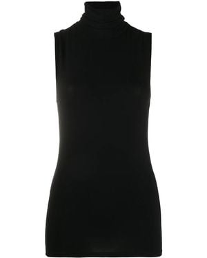 Majestic Filatures Roll Neck Tank Top - Black