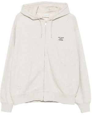 Drole de Monsieur Logo-Detail Zip-Fastening Hoodie - White