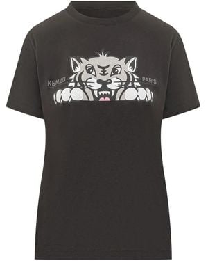 KENZO Tiger Print T-Shirt - Black