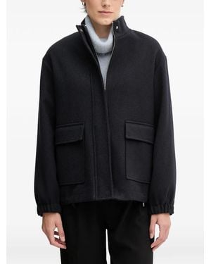 Sandro Ferrone Flap-Pocket Zip Jacket - Black