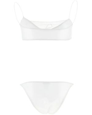 ALLIS BEACHWEAR Sporty Mesh Tie-Fastening Bikini - White