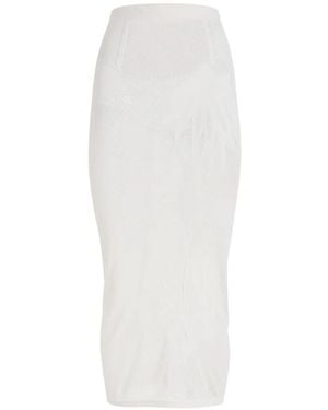 MACCAPANI Seamless Print Skirt - White