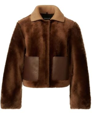 Fabiana Filippi Leather-Panel Shearling Jacket - Brown