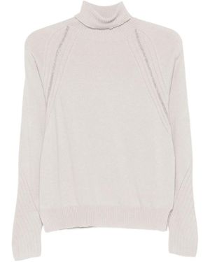 D.exterior Verzierter Rollkragenpullover - Weiß