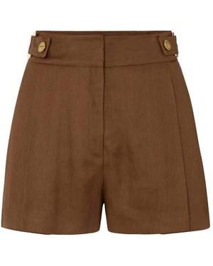 Elisabetta Franchi Button-Detail Shorts - Brown