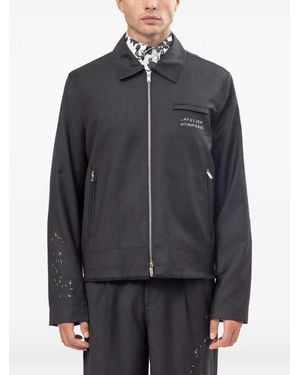 DOMREBEL Backstage Hand-Stitched Boxy Jacket - Grey