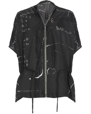 Rick Owens Sail Printed Zip-Up Jacket - Black