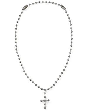DIESEL Ball-Chain Cross Pendant Necklace - Metallic