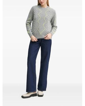 From Future Pullover Mit Zopfmuster - Blau