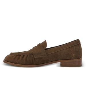 strategia shoes Ruched Suede Loafers - Brown
