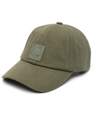 Maison Kitsuné Bold Fox Head-Patch Baseball Cap - Green