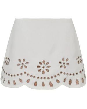 Alexis Falda acampanada con aberturas - Blanco