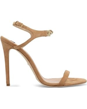 Elisabetta Franchi 110mm Chain-embellished Suede Sandals - Metallic