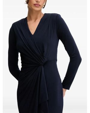 Pedro Del Hierro Madrid V-Neck Midi Dress - Blue