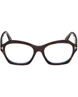 Tom Ford Geometrische Brille - Schwarz